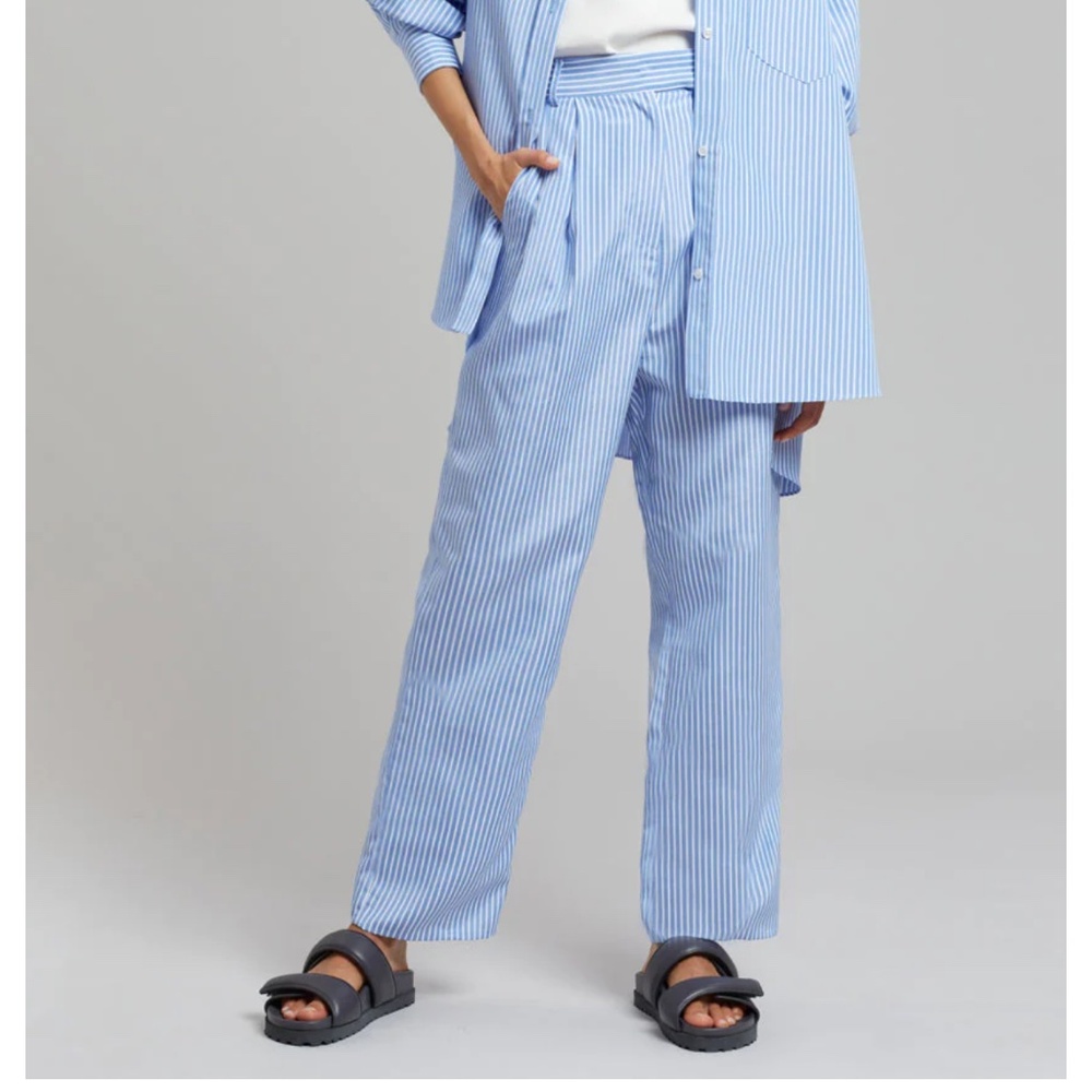 The Frankie Shop Bea Suit Pants in Blue Stripes - Size Small